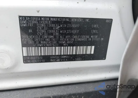 2022 Toyota Rav4 Hybrid Xle from USA, damaged, VIN 4T3RWRFV1NU078223